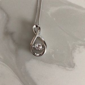 Dancing Simulated Diamond Necklace